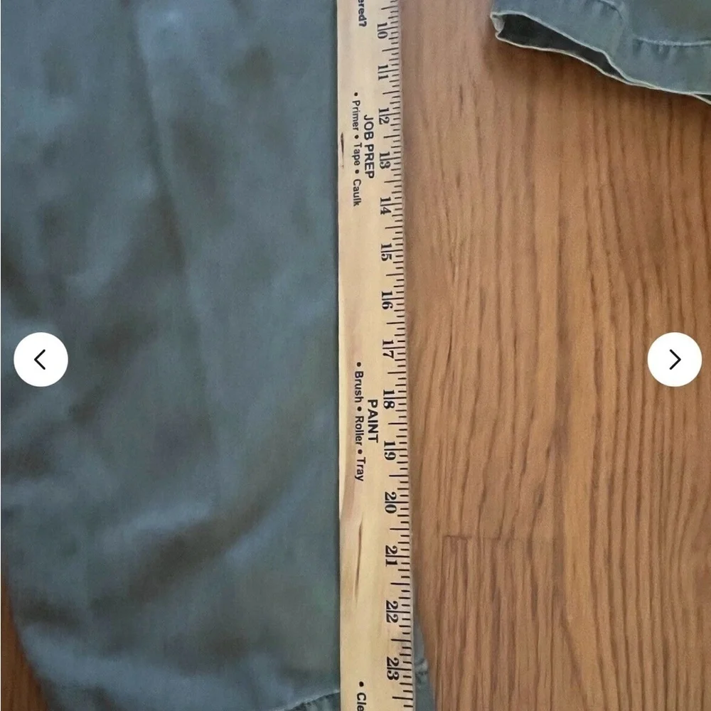 Free People Paper Bag High Waist Pants Women's L Green Cotton Blend Drawstring